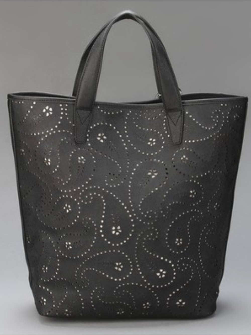 DKNY Black Perforated Leather Tote